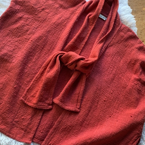 Kioti Vintage Handmade Textured Kimono Styled Boho Minimalist Open Front Top - Picture 11 of 16